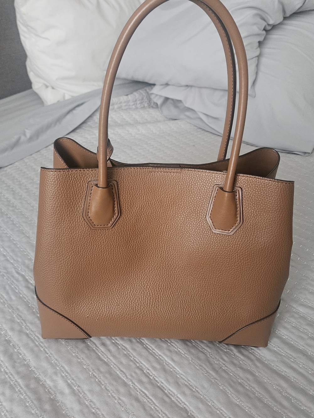 Michael Kors Women's Pebbled Leather Tote Bag in Saddle Brown - Picture 2 of 6